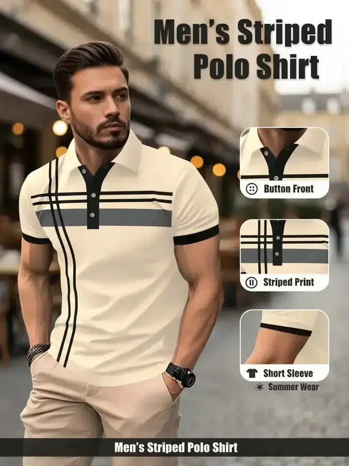 Men’s Sport Stripe Performance Polo
