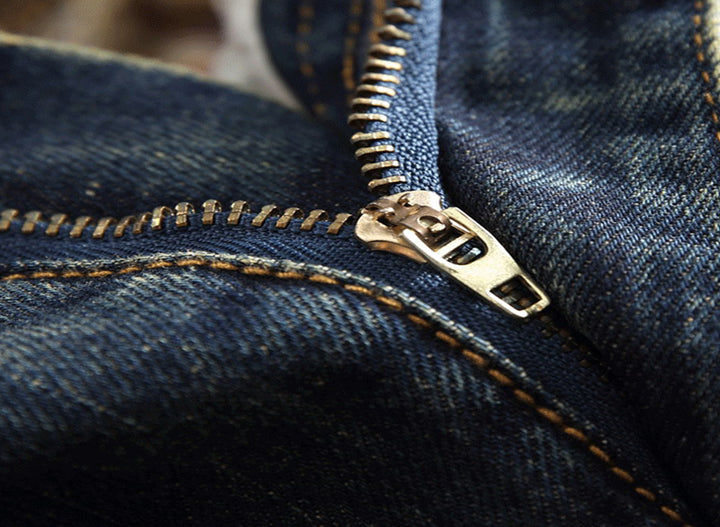 Vintage-wash Distressed Jeans