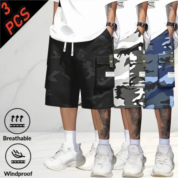 3-PACK CAMO CARGO SHORTS
