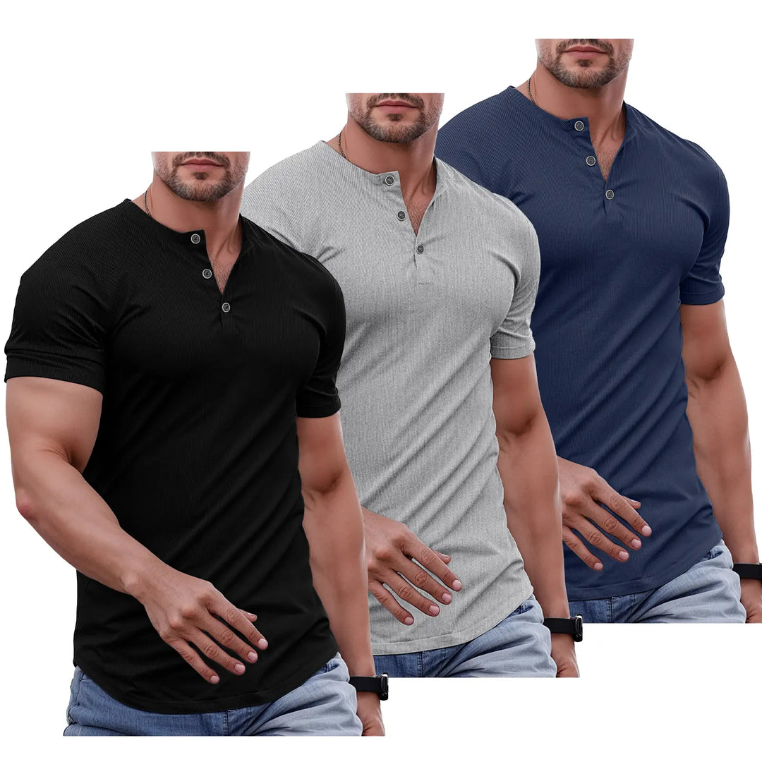 Slim Fit Henley Muscle Tee