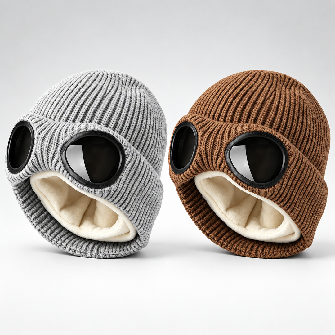 Goggle Lens Design Beanie Hat