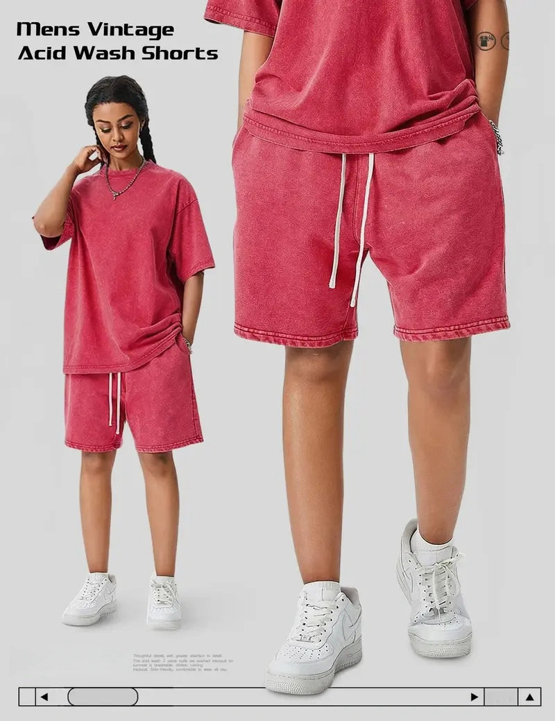 Acid Wash Sweat Shorts