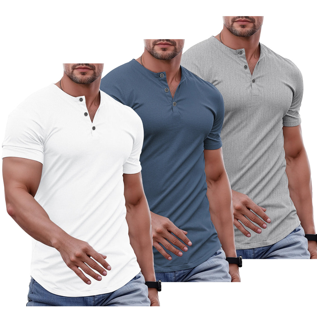 Slim Fit Henley Muscle Tee