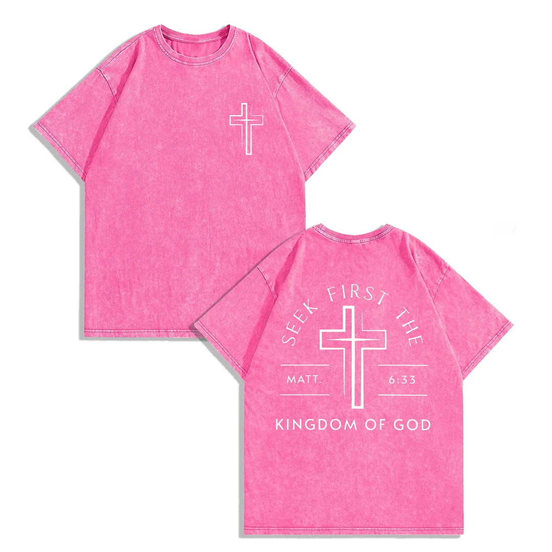 SEEK FIRST VINTAGE FAITH TEE