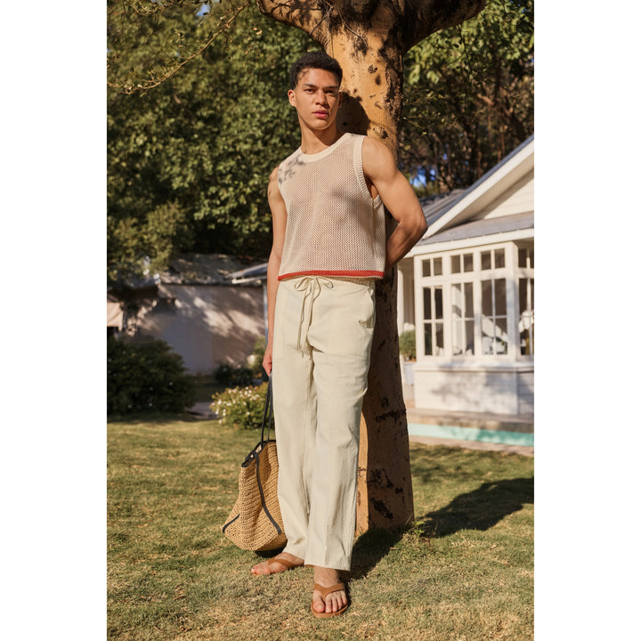 Coastal Linen Drawstring Trousers