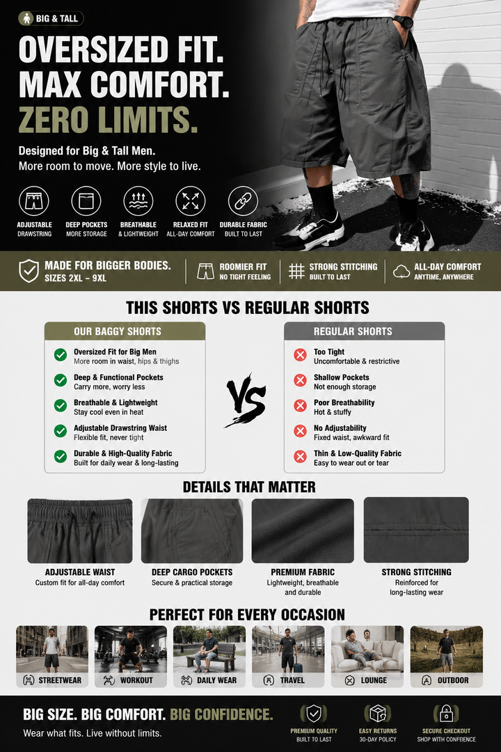 BIG &amp; TALL CARGO SHORTS