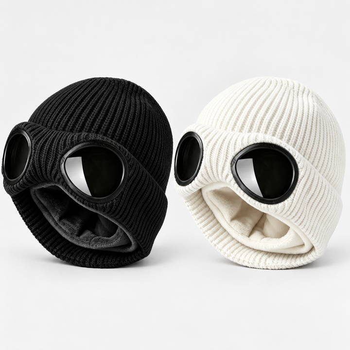 Goggle Lens Design Beanie Hat
