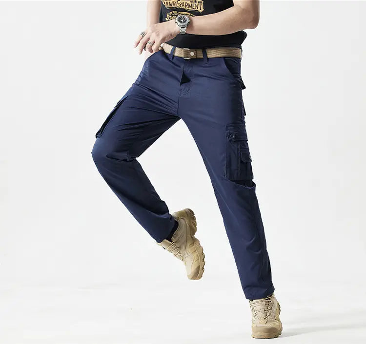 Casual Multi-Pocket Straight-Leg Pants