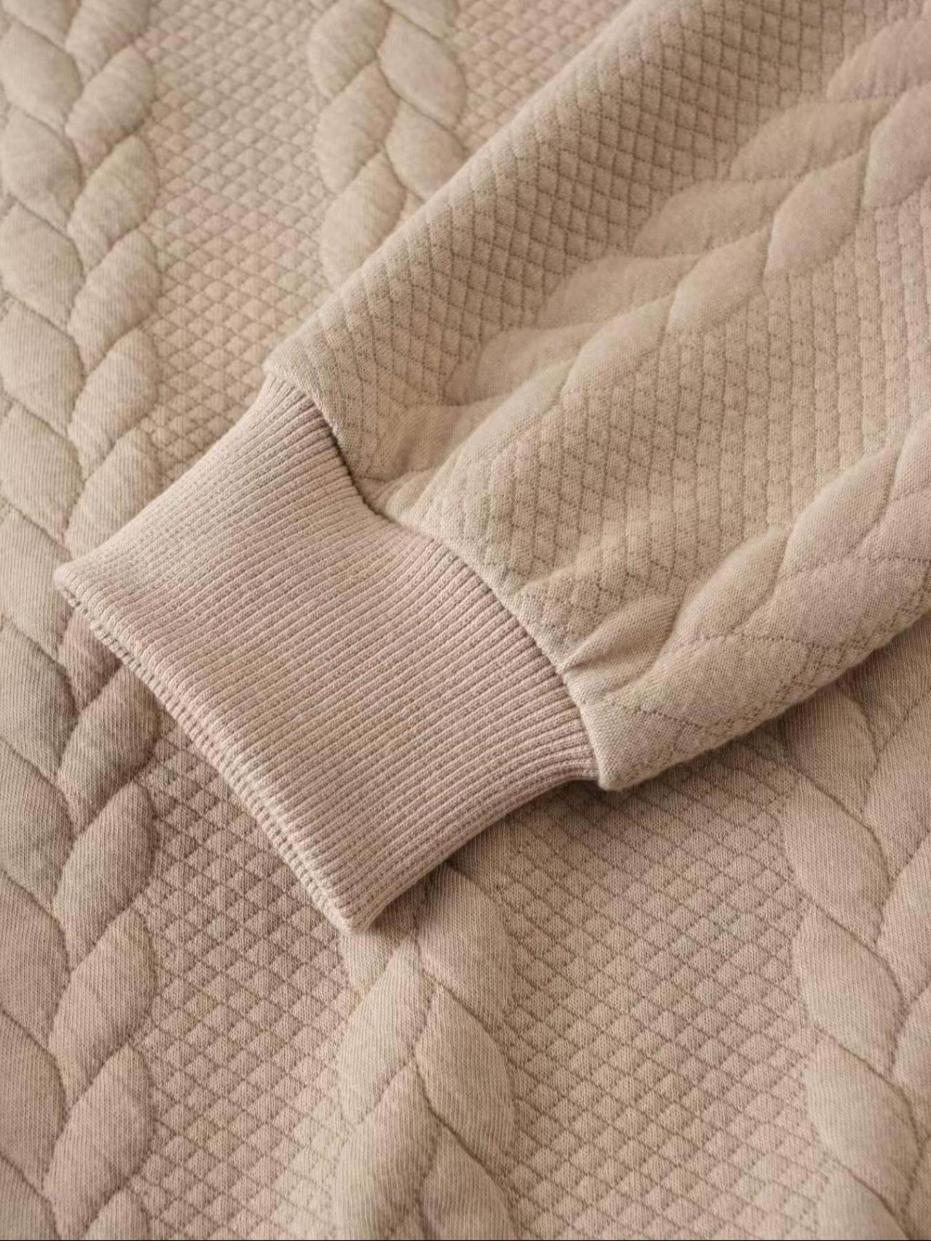 Men's Luxe Cable-Knit Quarter Zip Pullover