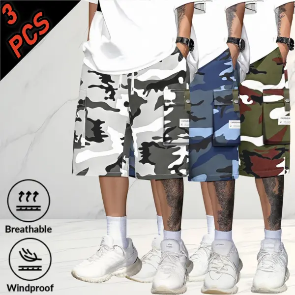 3-PACK CAMO CARGO SHORTS