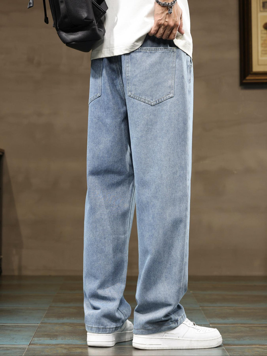 Vintage Washed Denim Jogger Pants