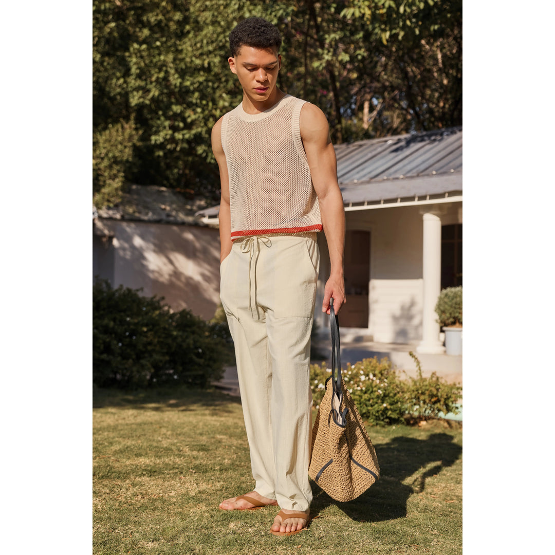 Coastal Linen Drawstring Trousers