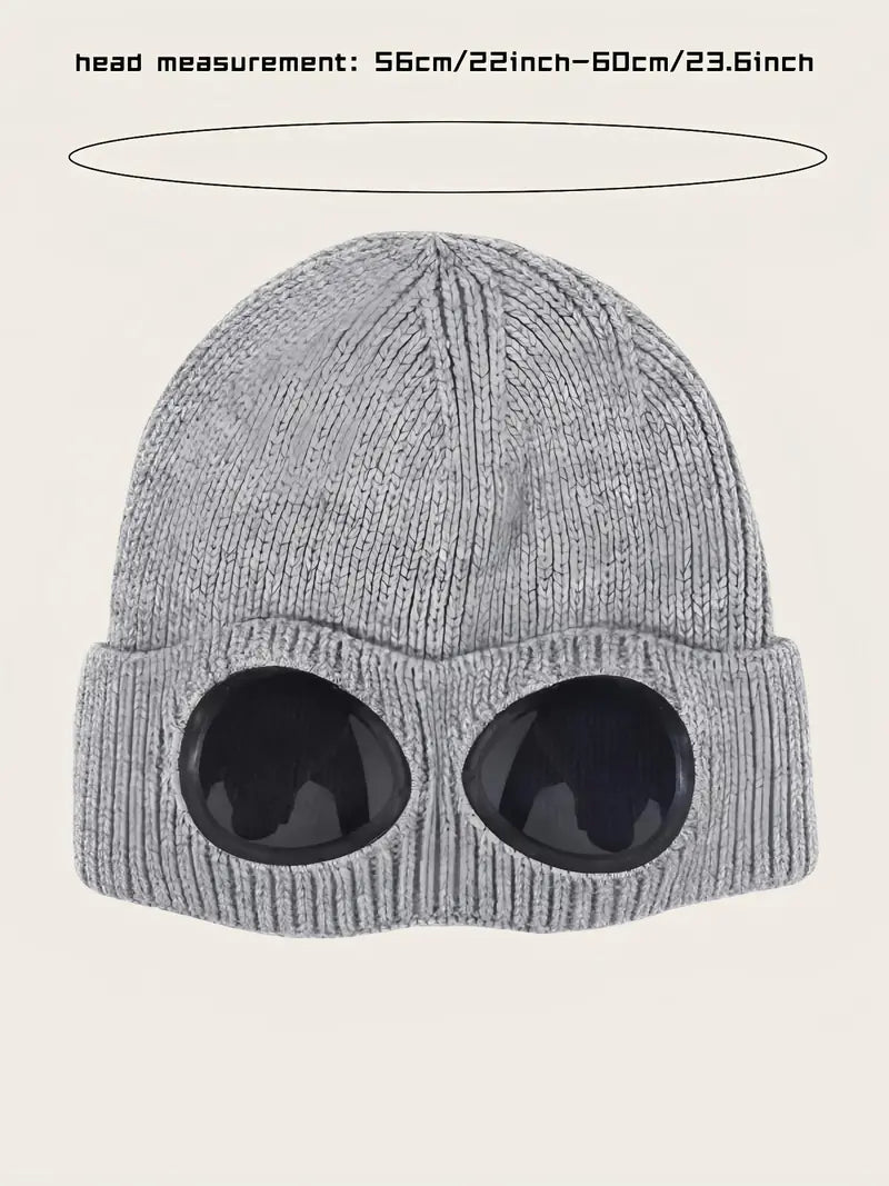 Goggle Lens Design Beanie Hat