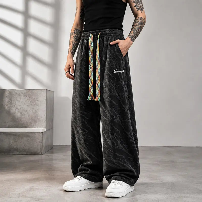 corduroy wide-leg streetwear pants