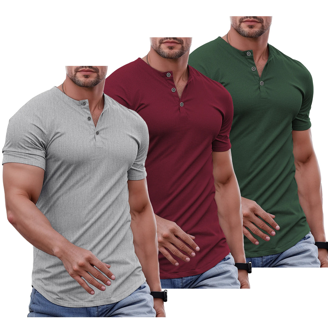 Slim Fit Henley Muscle Tee