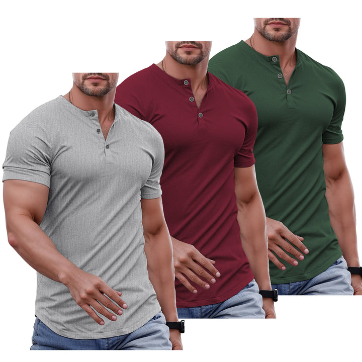 Slim Fit Henley Muscle Tee