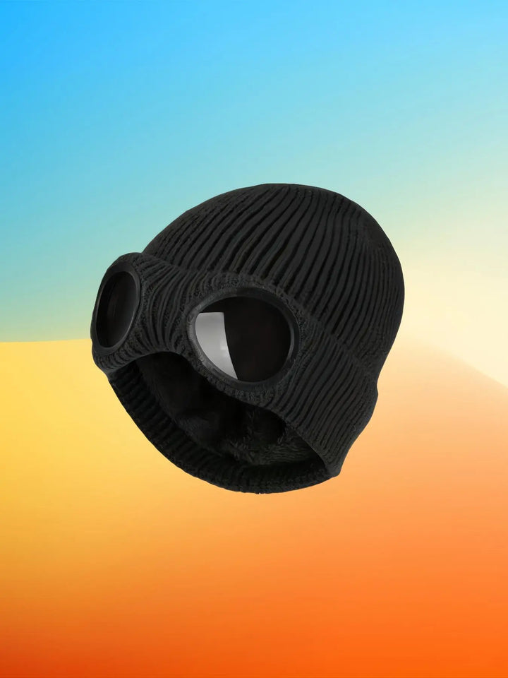 Goggle Lens Design Beanie Hat