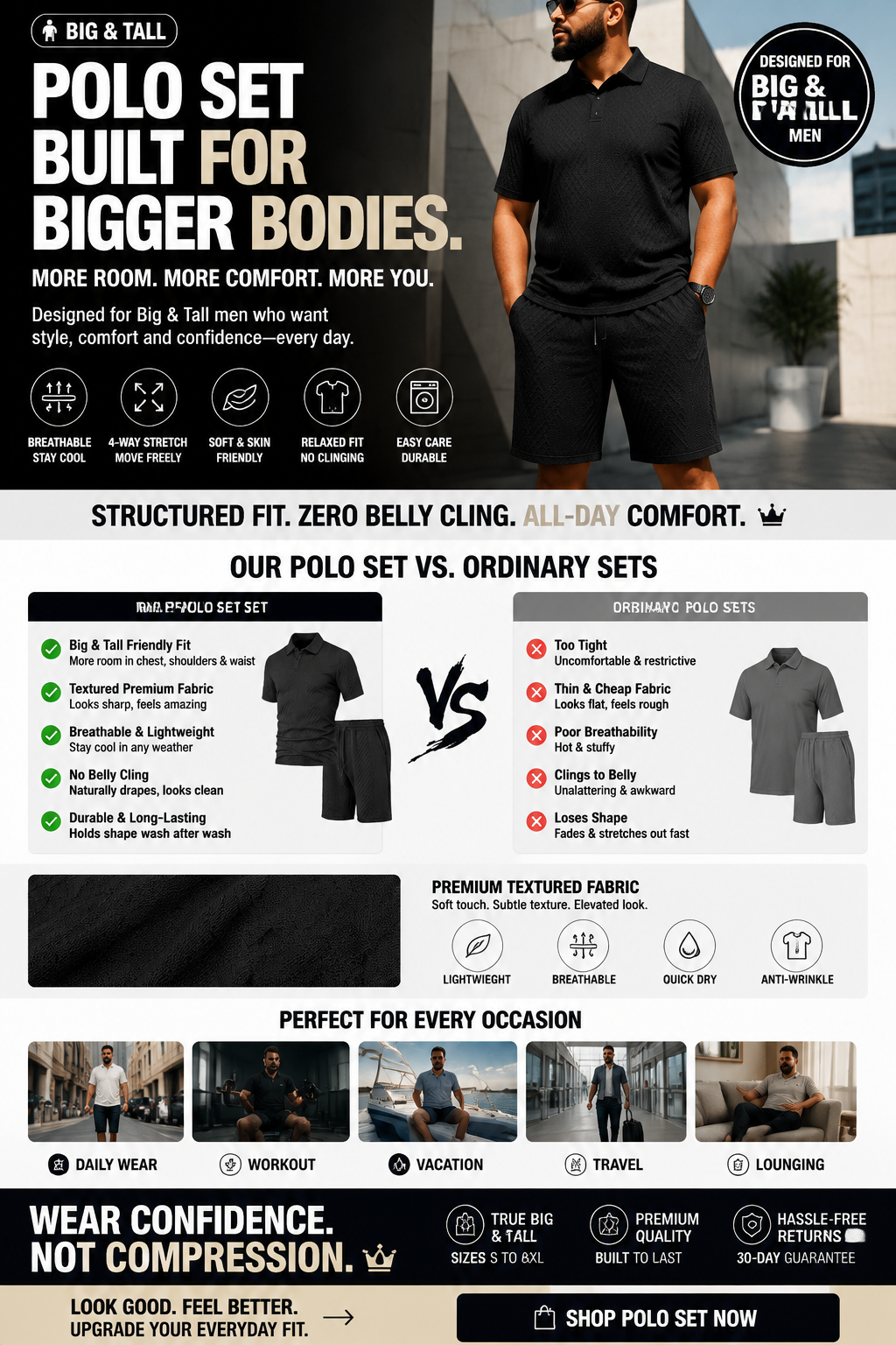 BIG &amp; TALL POLO SET