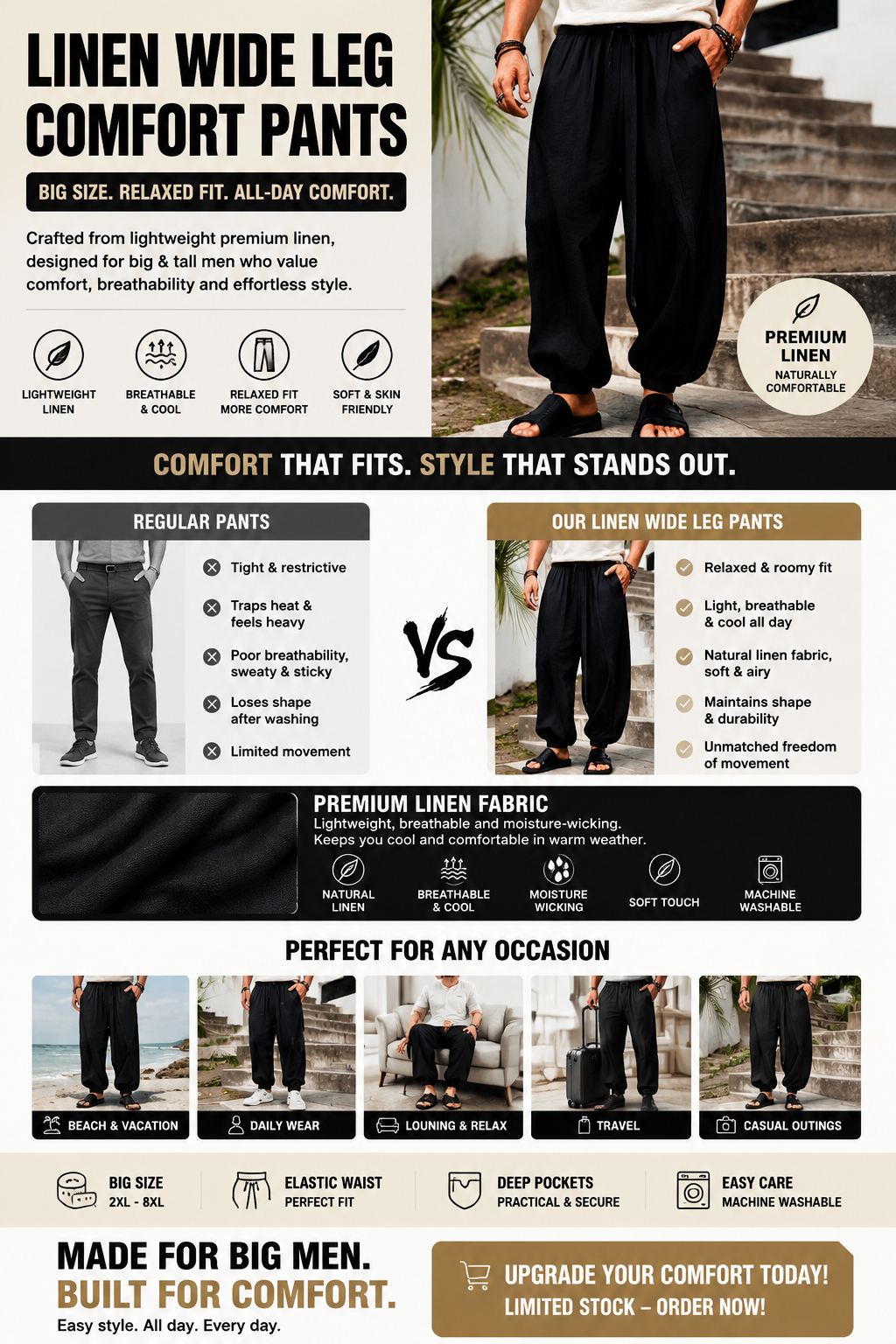 LINEN NIDE LEGCOMFORT PANTS