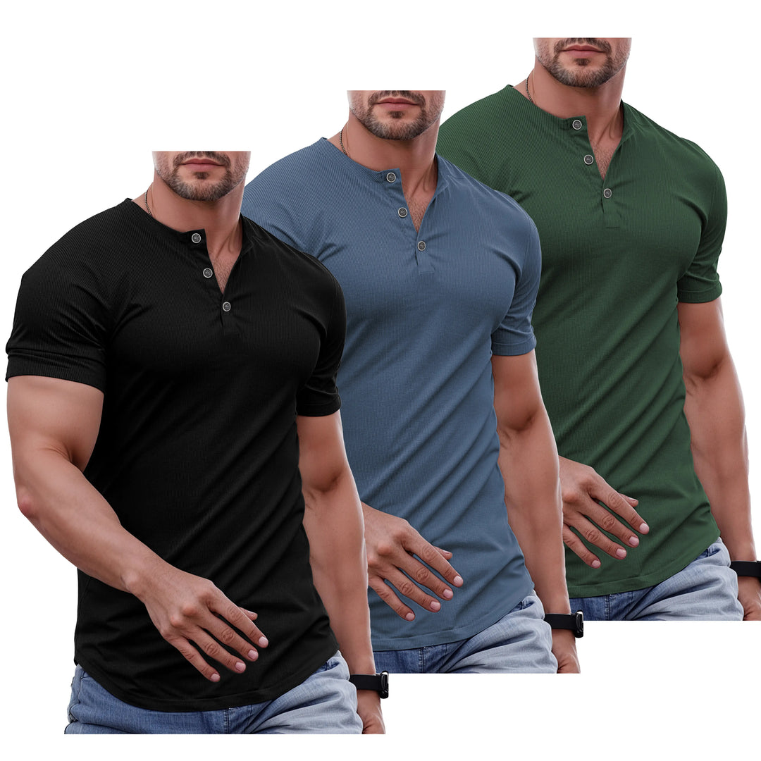 Slim Fit Henley Muscle Tee