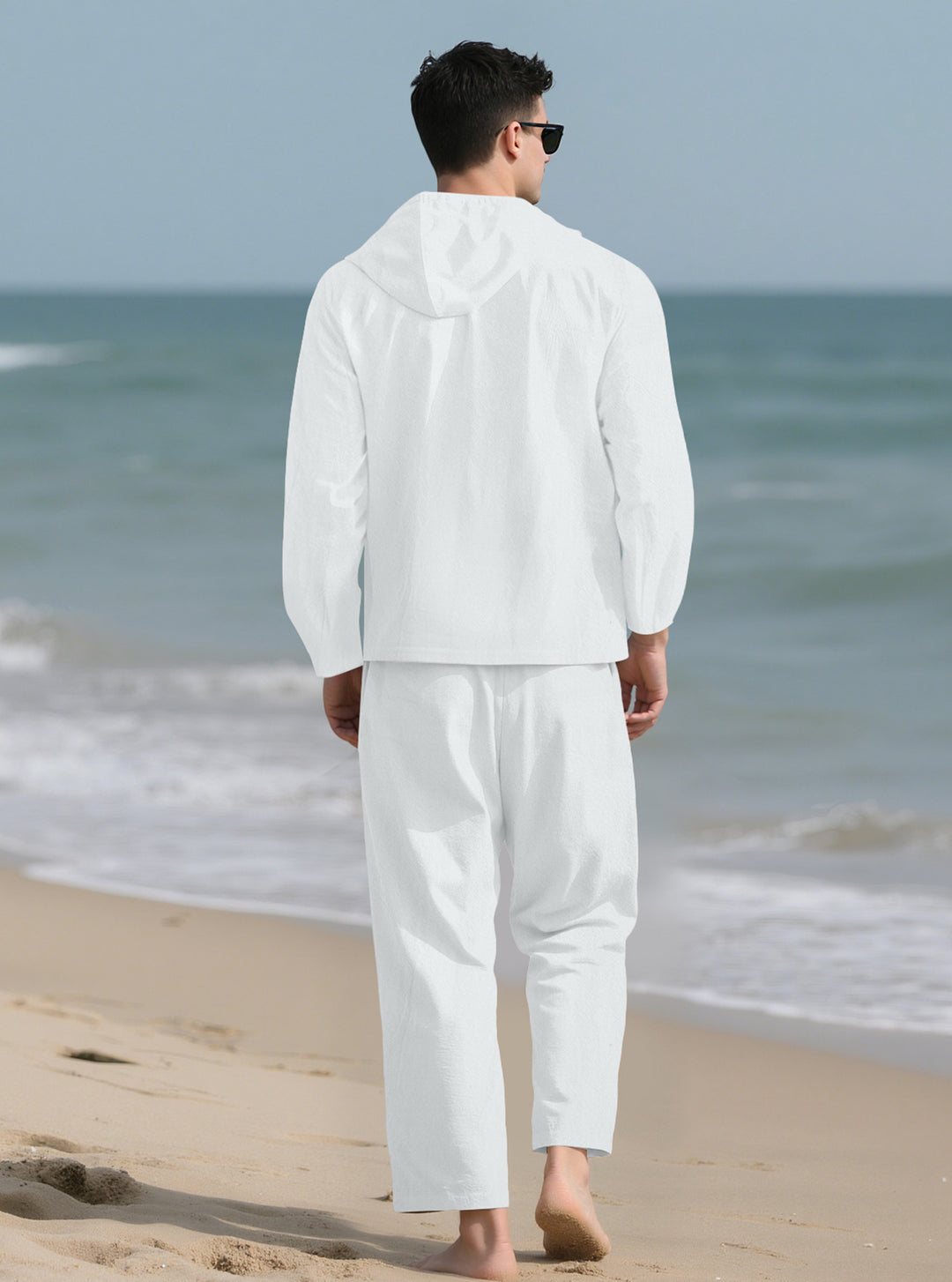 Linen-Blend Relaxed Fit Shirt &amp; Pants Set