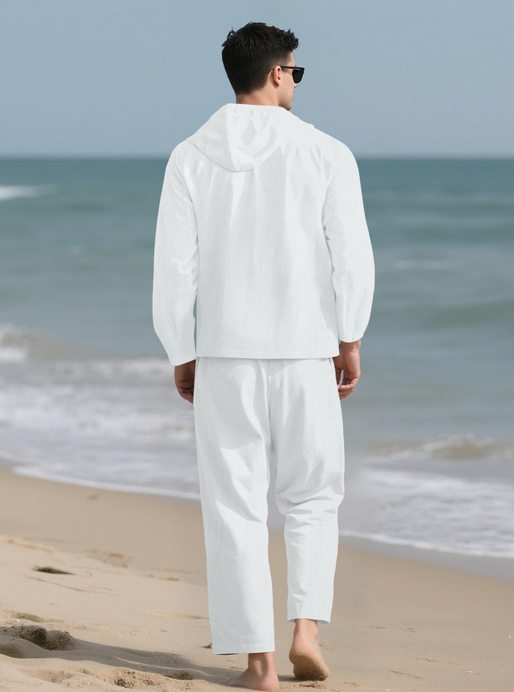 Linen-Blend Relaxed Fit Shirt &amp; Pants Set
