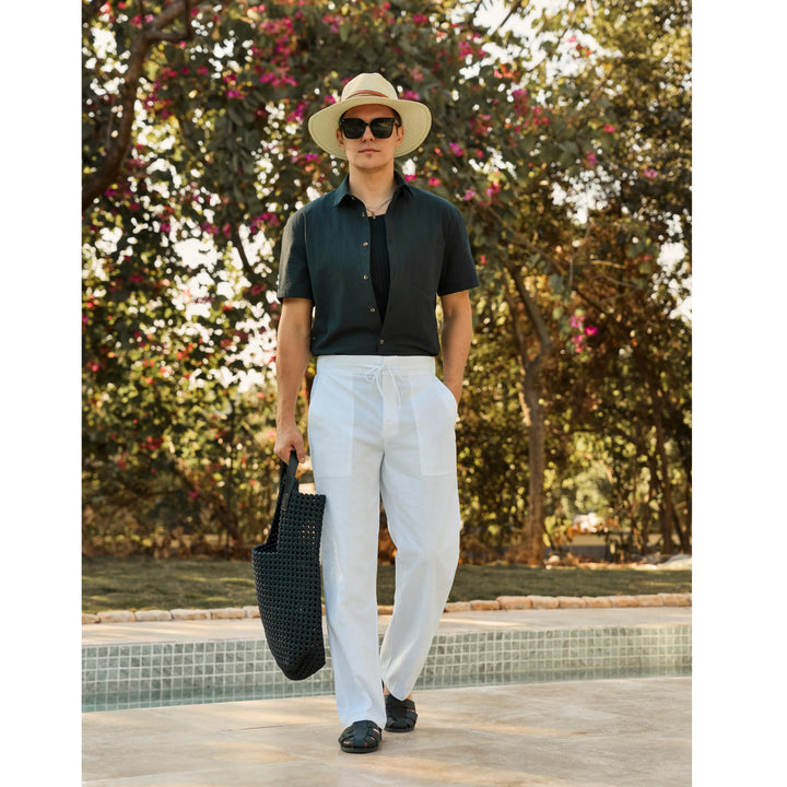 Coastal Linen Drawstring Trousers