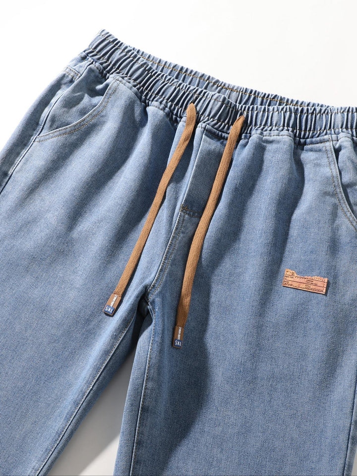 Vintage Washed Denim Jogger Pants