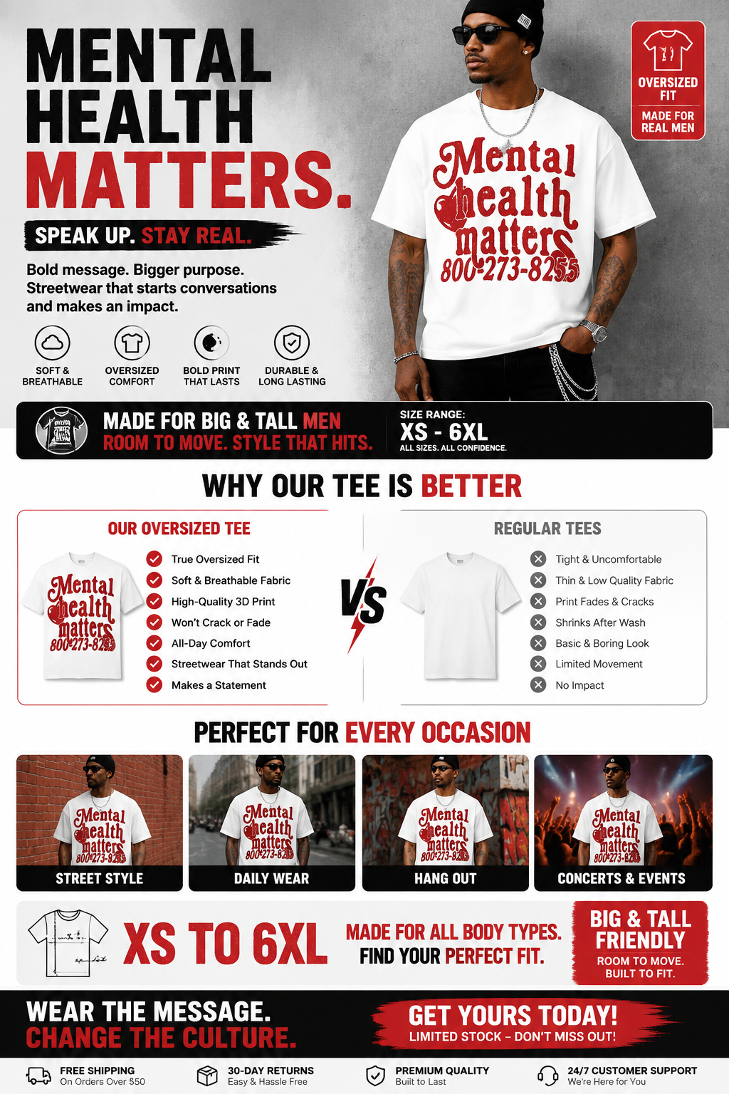 Mental Health Matters Tee - Red