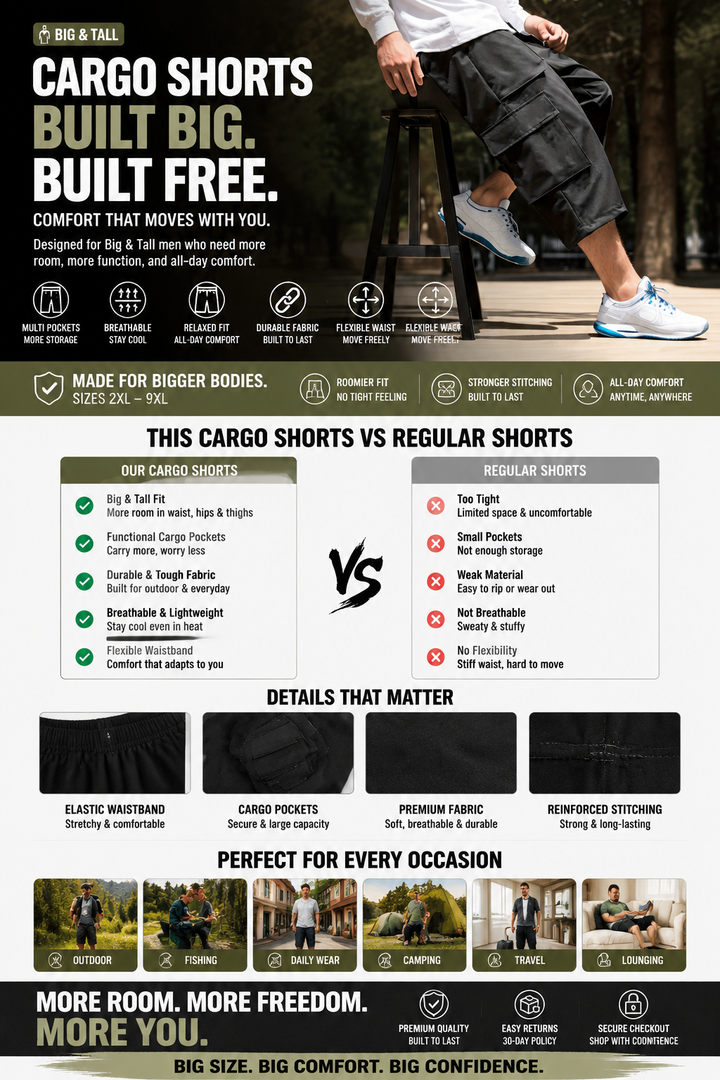 BIG &amp; TALL CARGO SHORTS