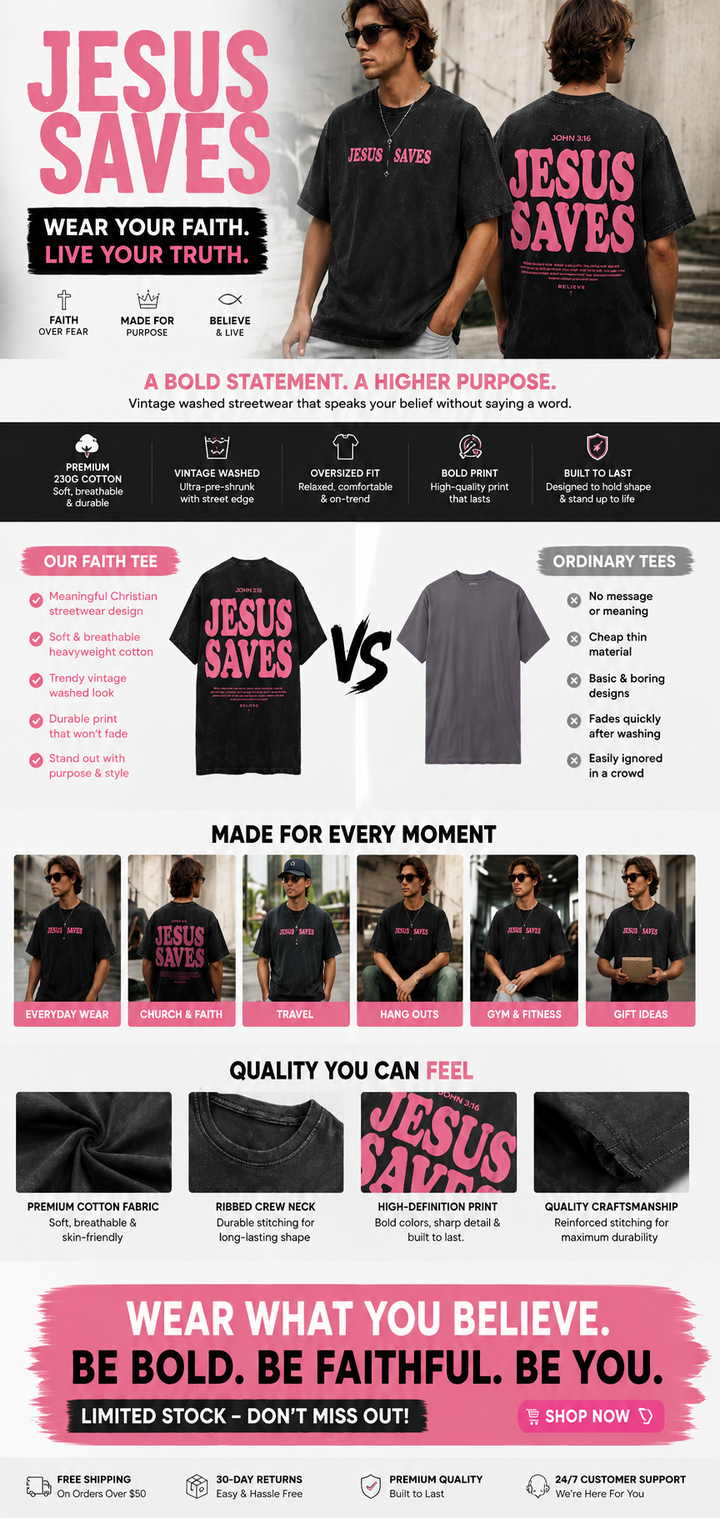 Jesus Saves Unisex Washed Tee