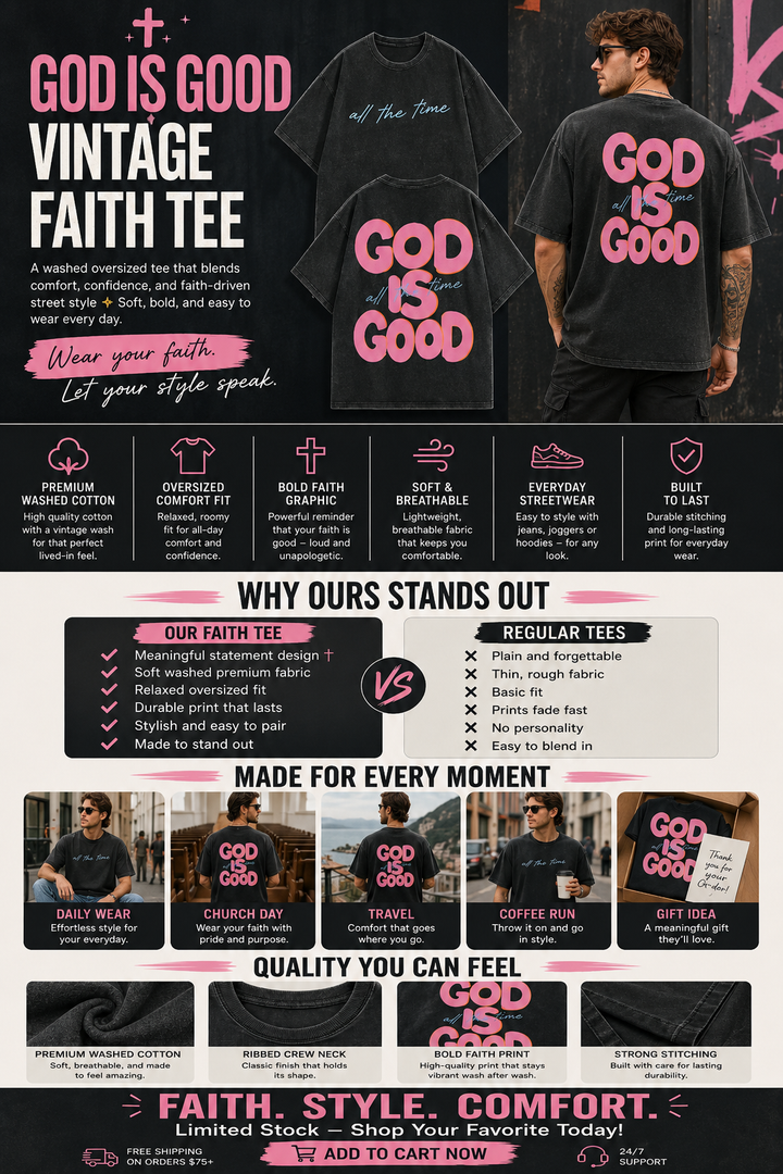 GOD IS GOOD VINTAGE FAITH TEE