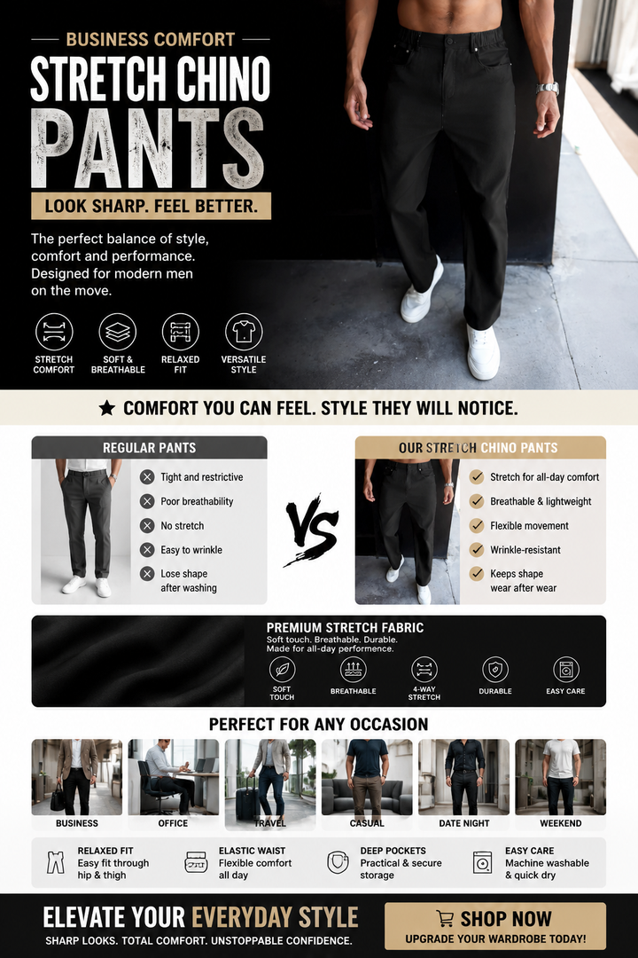 STRETCH CHINO PANTS