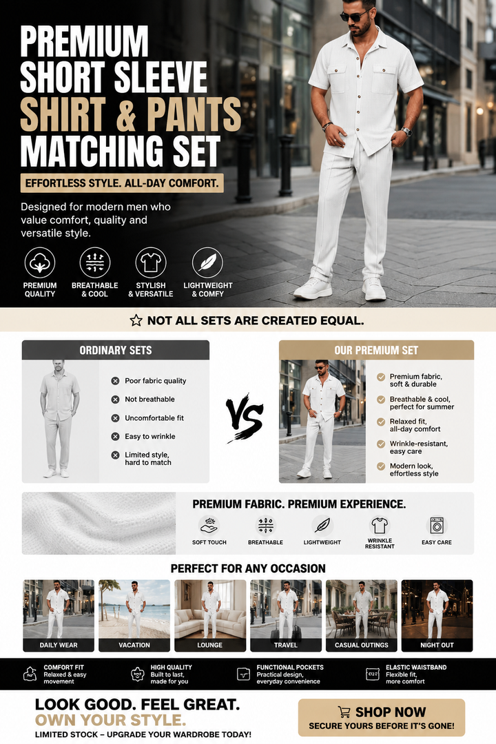 Men’s Textured Summer 2-Piece Set